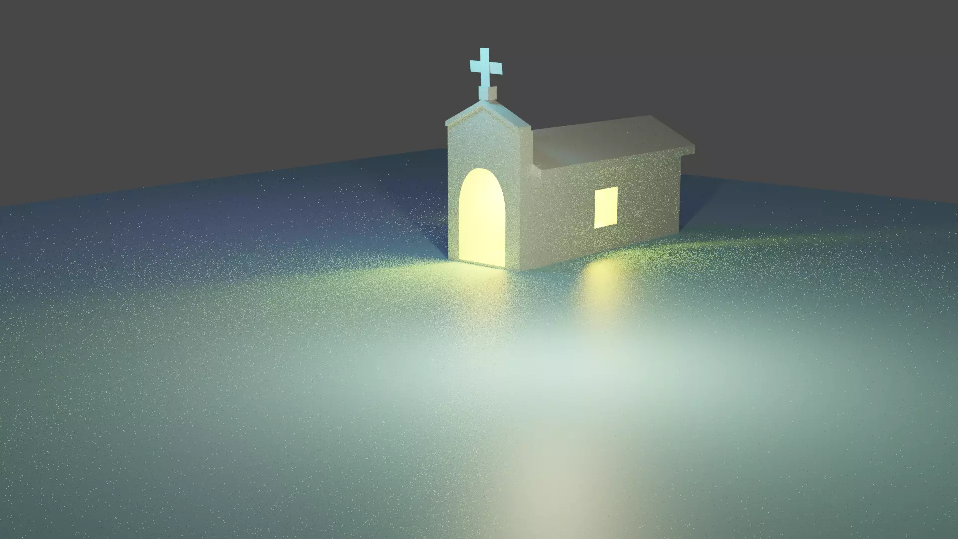 Cherch church with light shining Free low-poly 3D model
