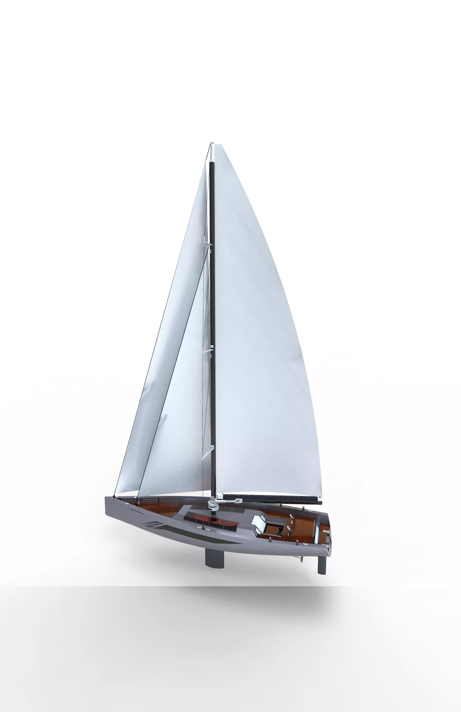 Racing Sailing Yacht 3D model