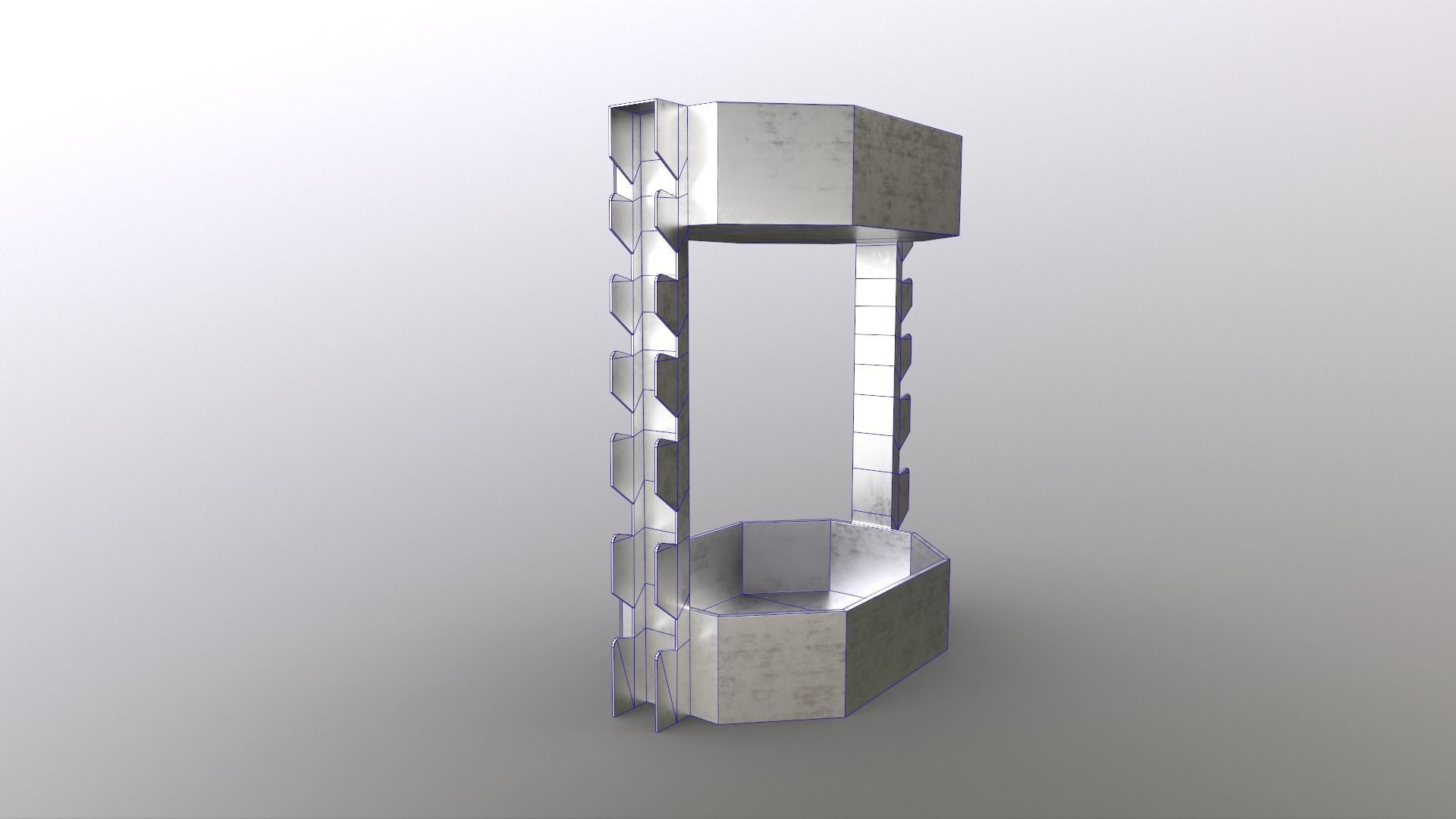 PBR Dumbbell Rack C Low-poly 3D model_16