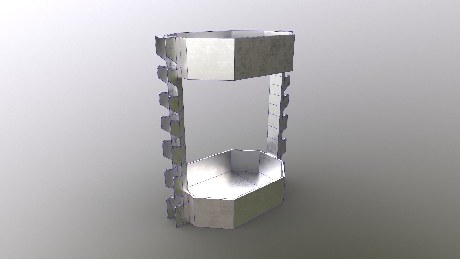 PBR Dumbbell Rack C Low-poly 3D model_12