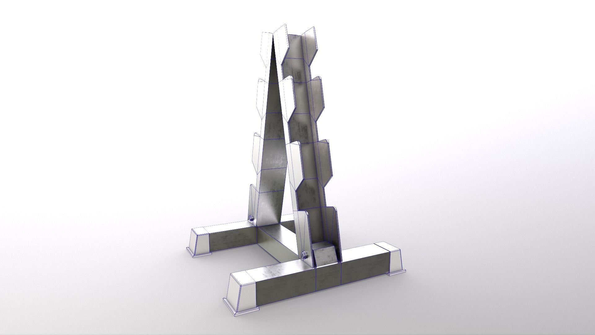 PBR Dumbbell Rack D Low-poly 3D model_15