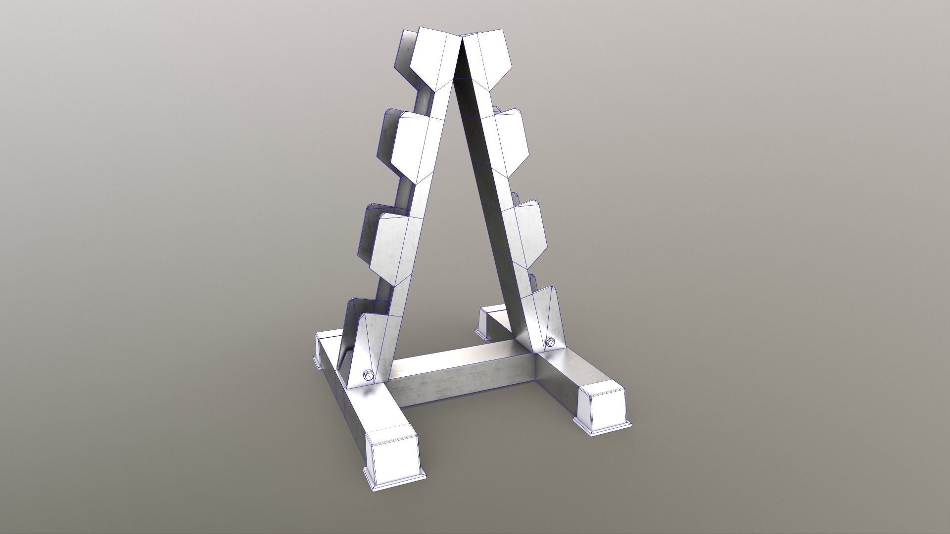 PBR Dumbbell Rack D Low-poly 3D model_13