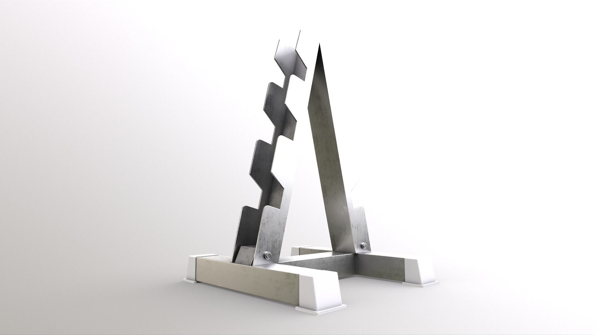 PBR Dumbbell Rack D Low-poly 3D model_11