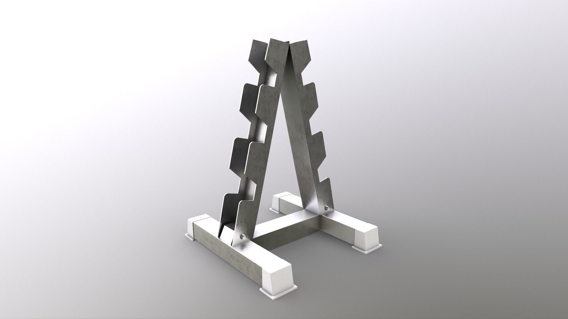 PBR Dumbbell Rack D Low-poly 3D model_7