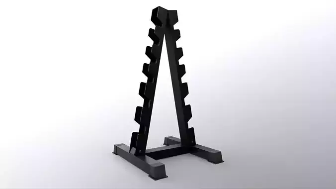 PBR Dumbbell Rack E Low-poly 3D model