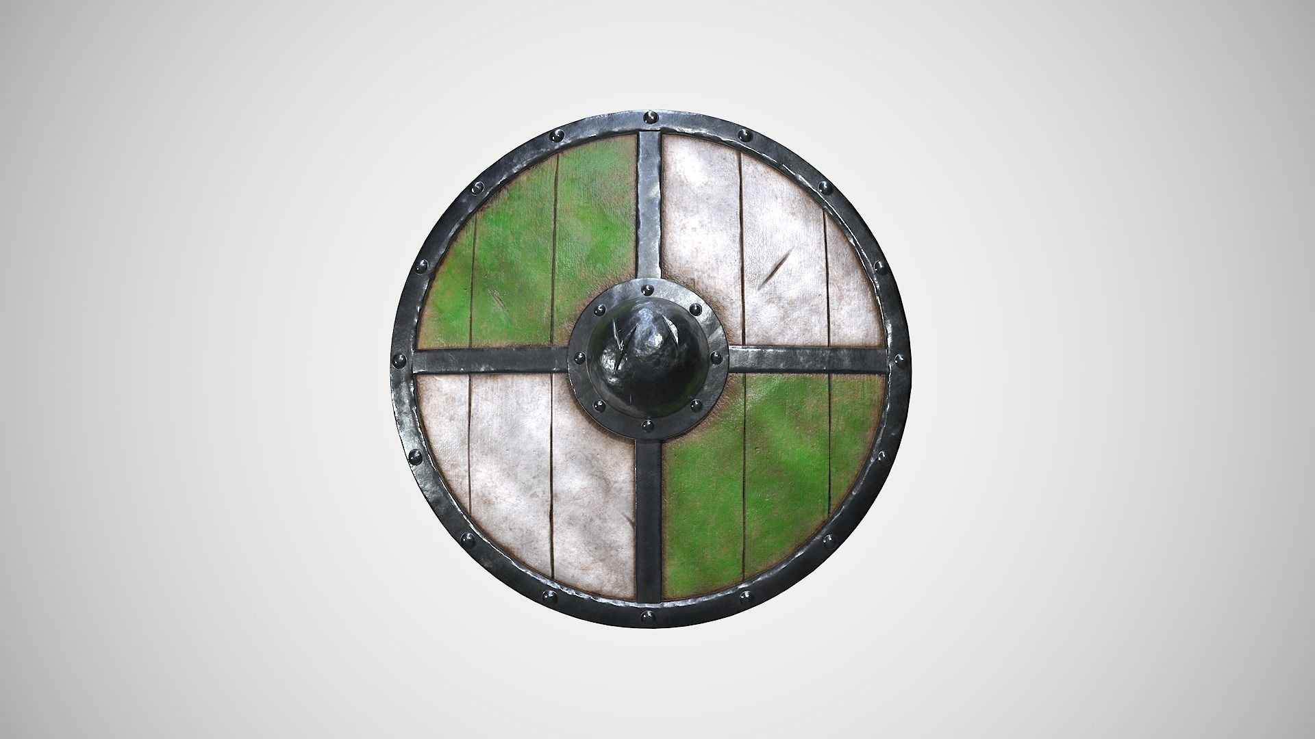 Medieval Shield A Low-poly 3D model_10
