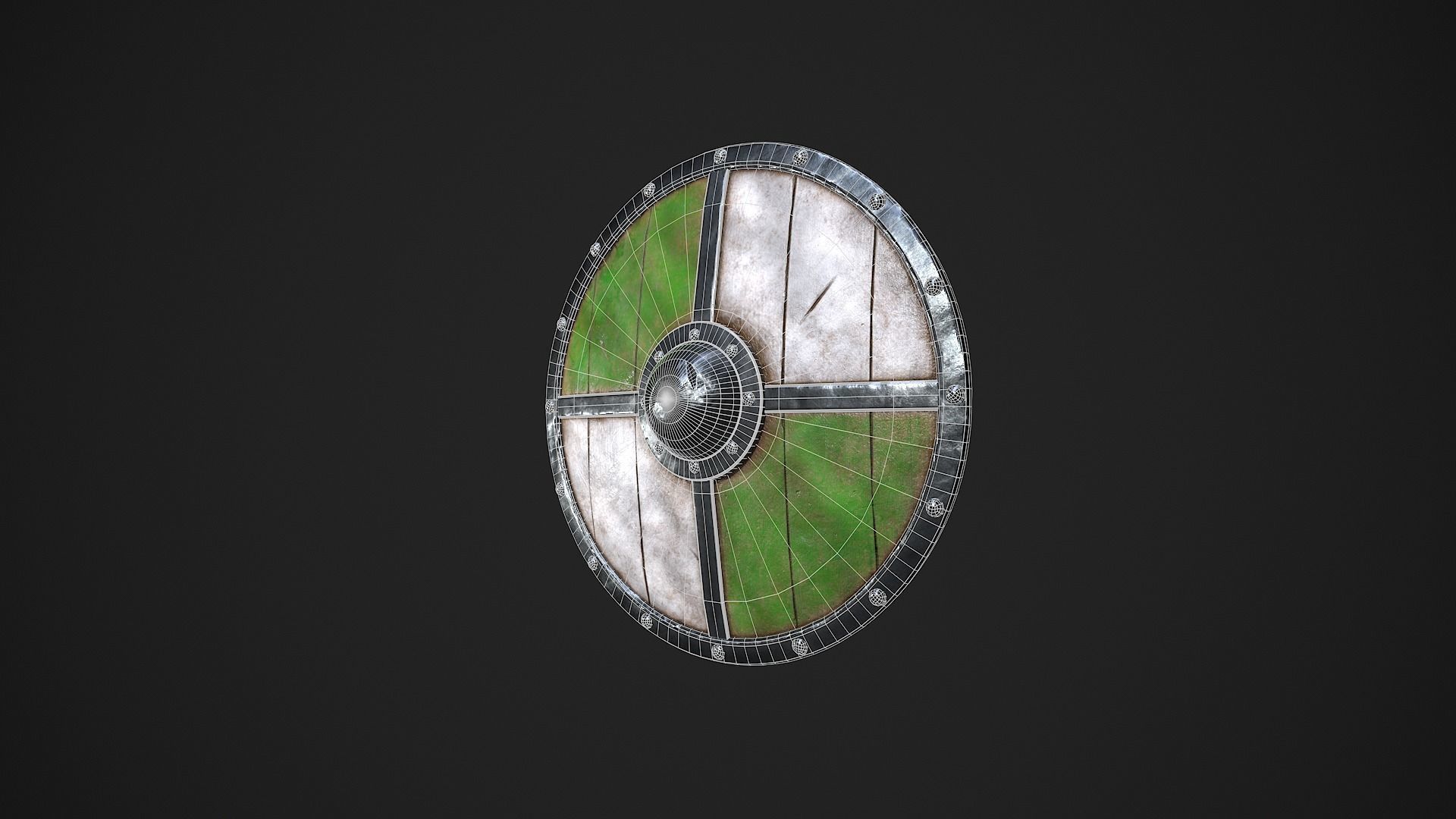 Medieval Shield A Low-poly 3D model_8