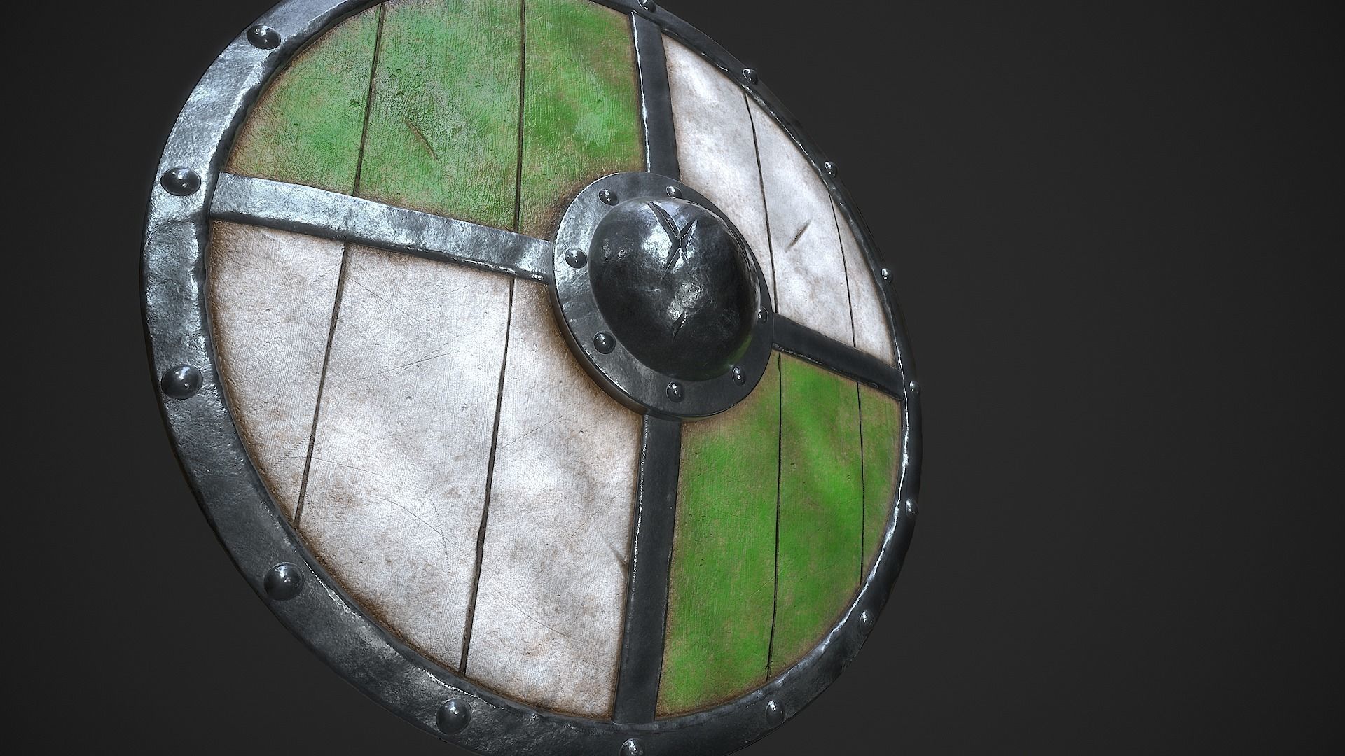 Medieval Shield A Low-poly 3D model_13