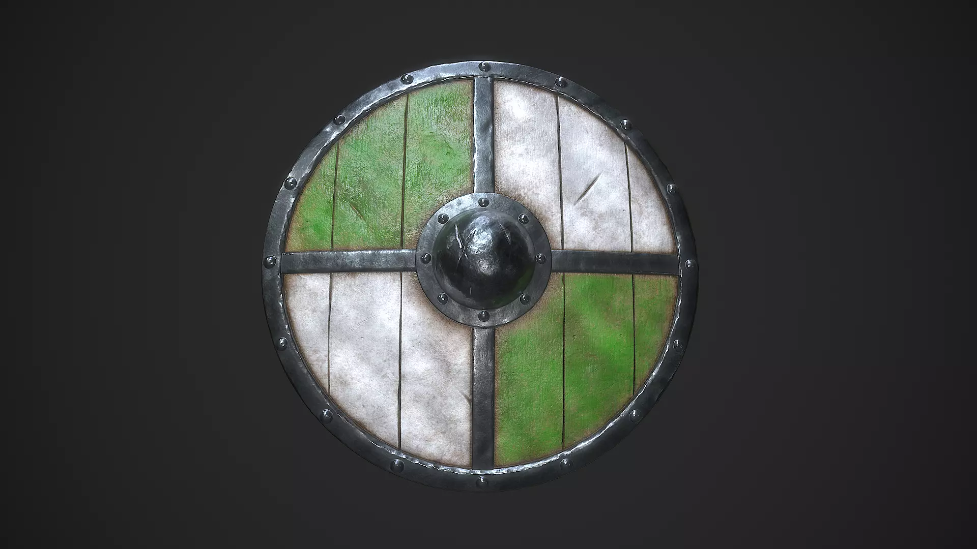 Medieval Shield A Low-poly 3D model_0