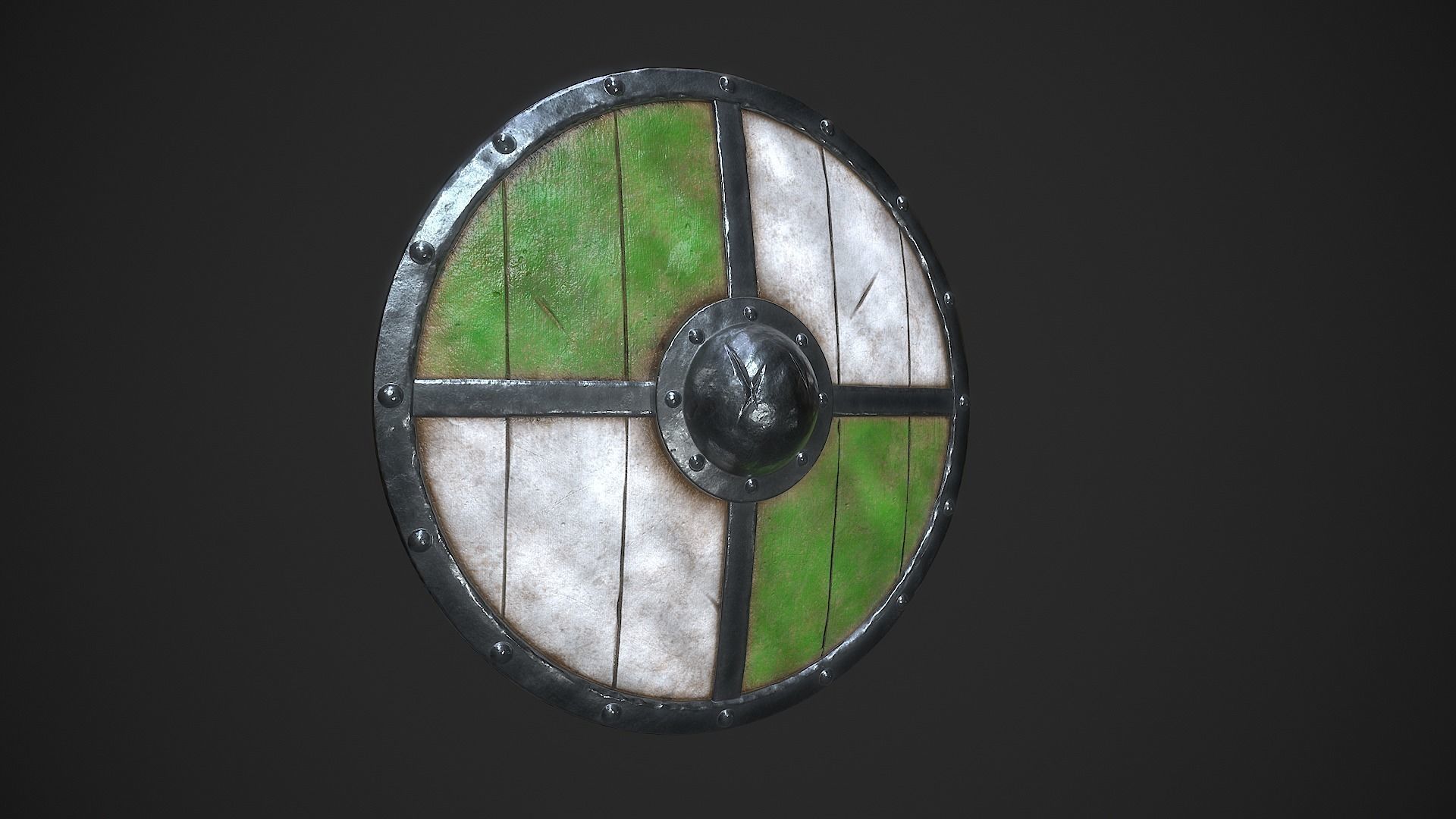 Medieval Shield A Low-poly 3D model_3