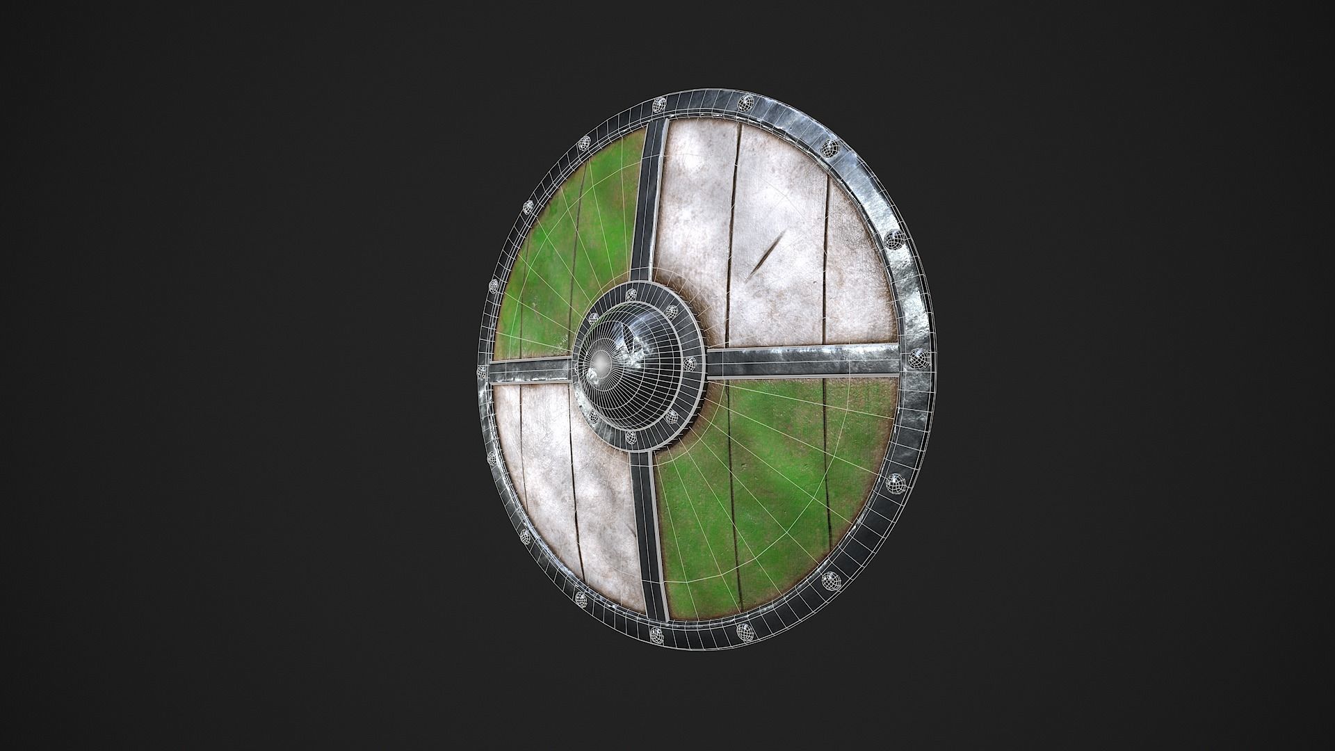 Medieval Shield A Low-poly 3D model_7