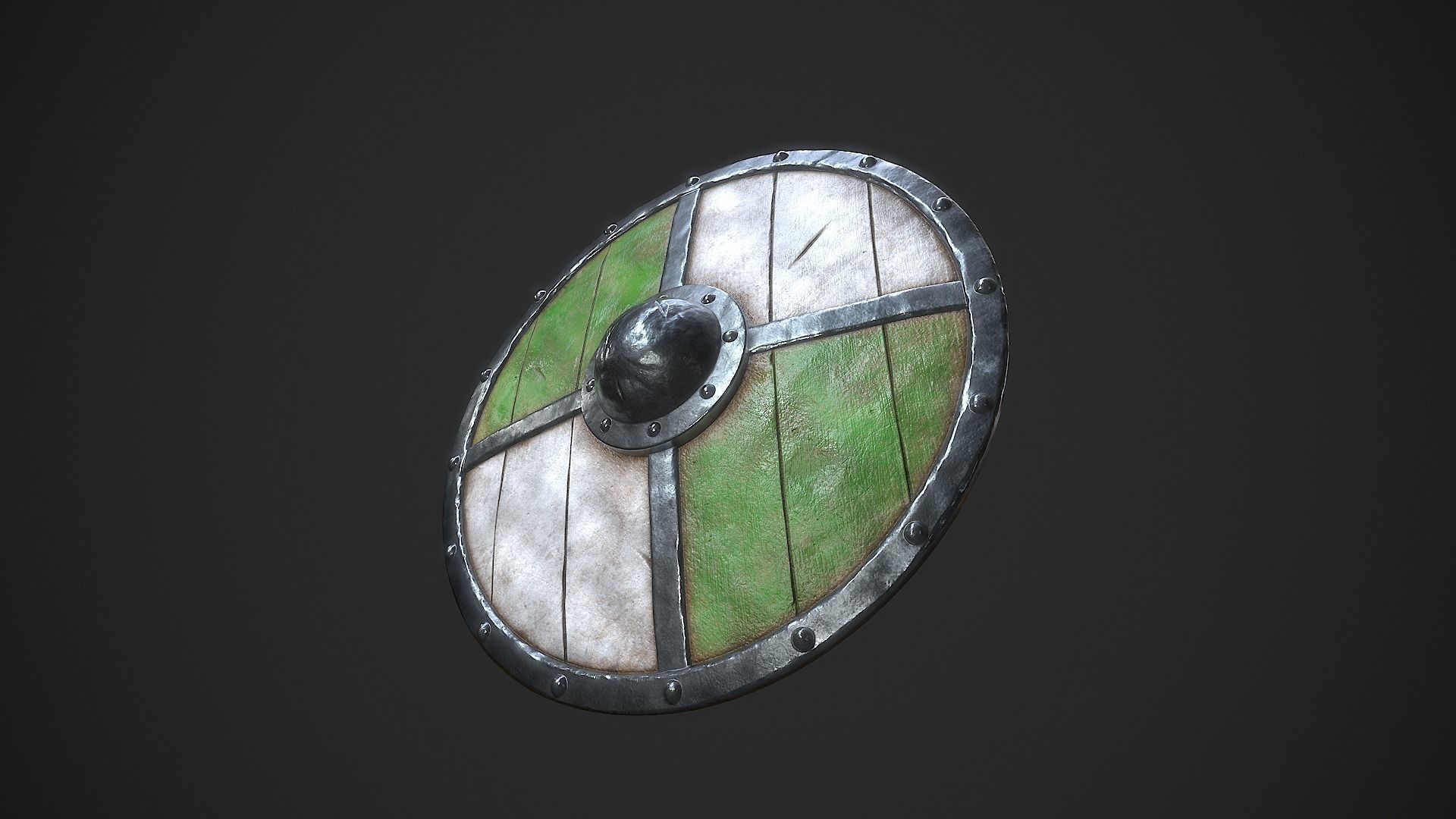 Medieval Shield A Low-poly 3D model_4