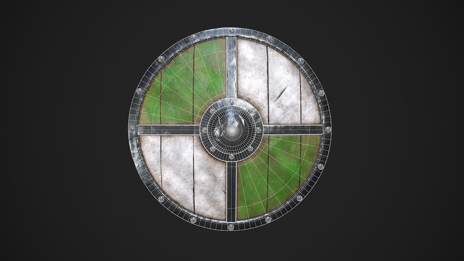 Medieval Shield A Low-poly 3D model_5