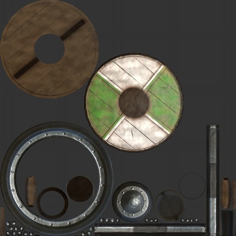 Medieval Shield A Low-poly 3D model_14