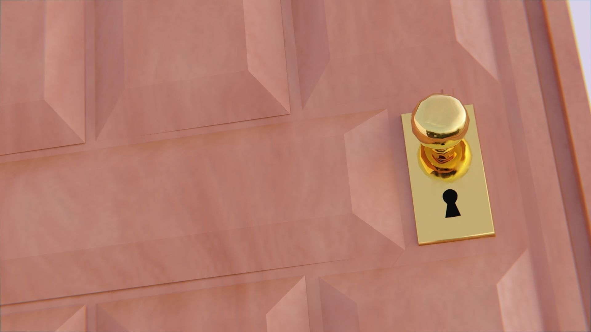 Wooden Door Free low-poly 3D model_2