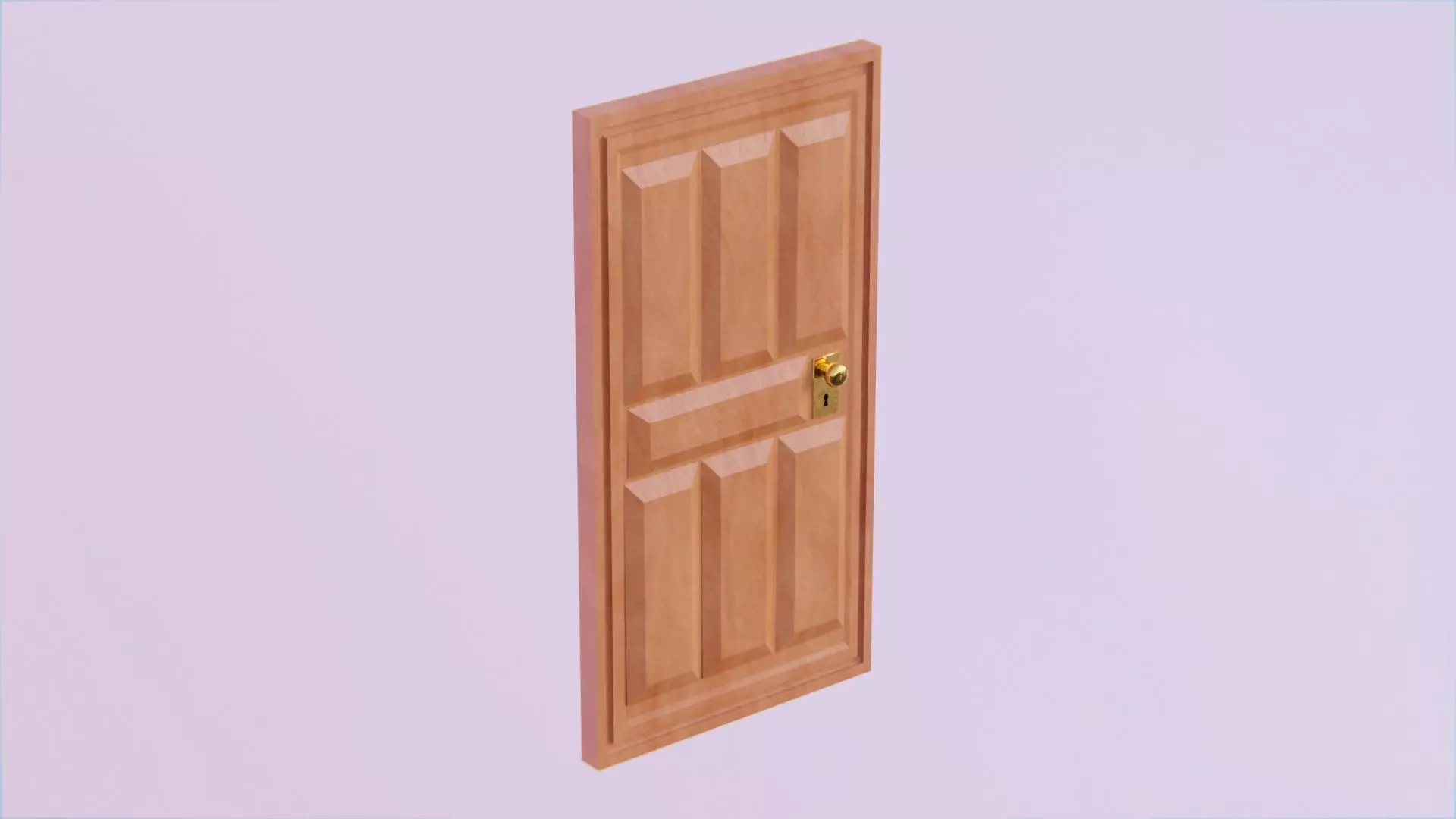 Wooden Door Free low-poly 3D model_0