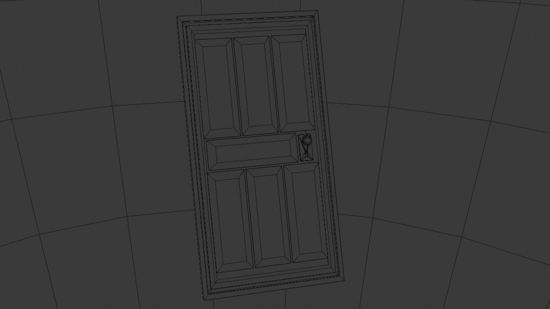 Wooden Door Free low-poly 3D model_5