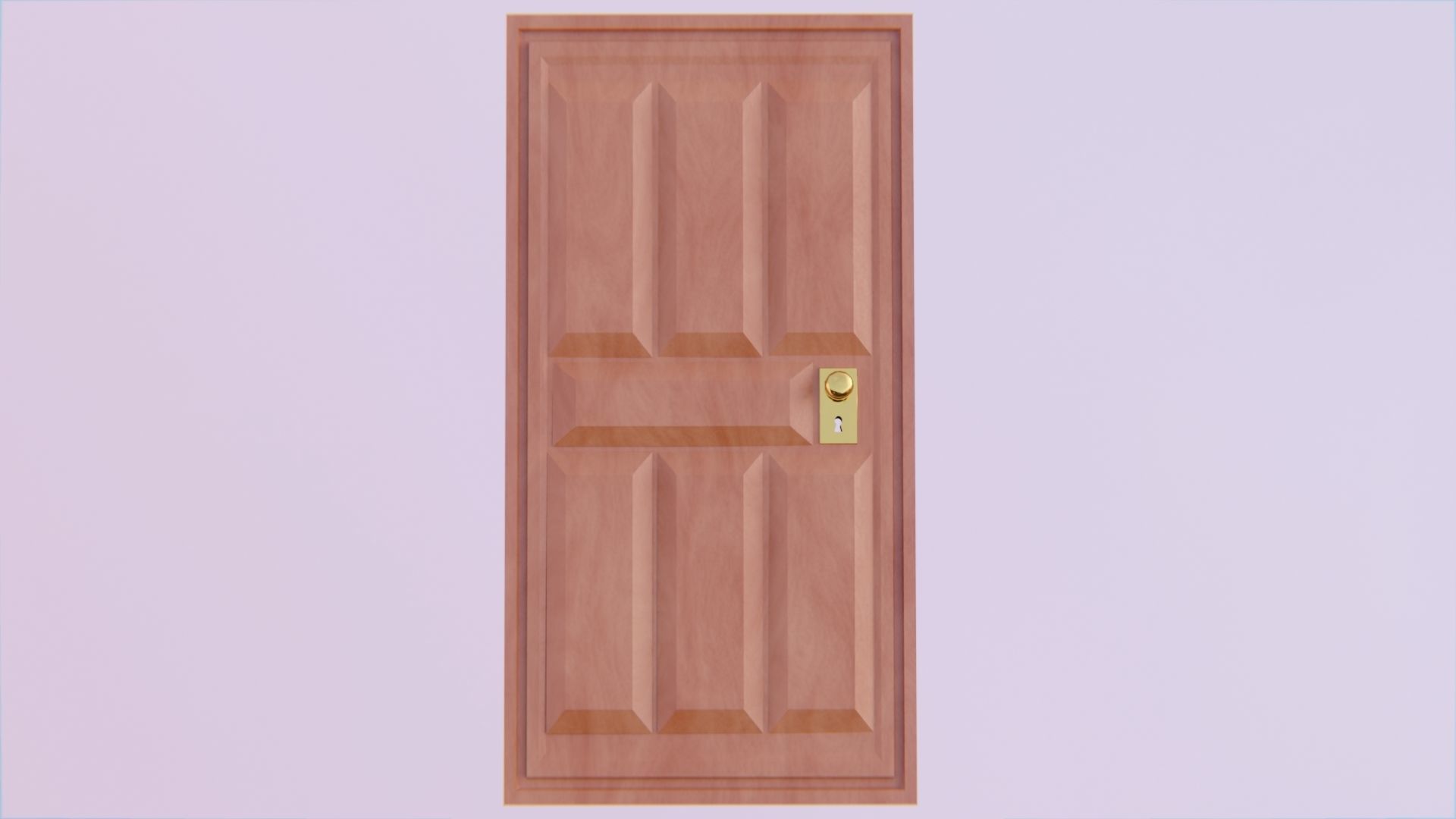 Wooden Door Free low-poly 3D model_4