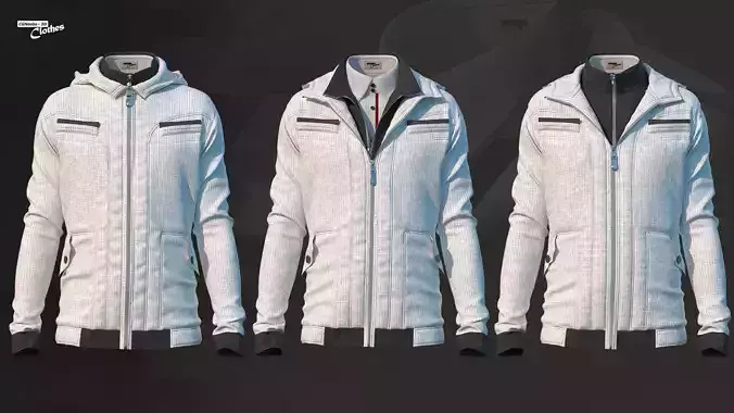 The Jacket 04 - 71 Marvelous Designer and Clo3D - OBJ - FBX 3D model