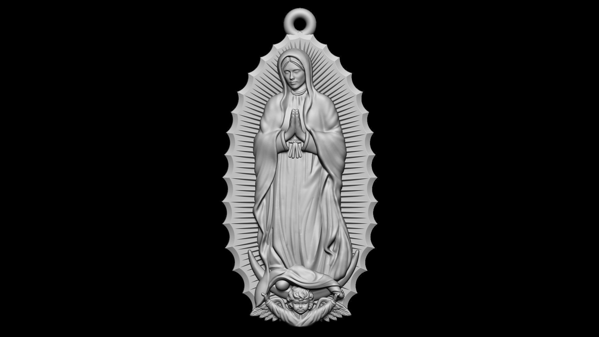 Virgo de guadalupe pendant 3D print model_2
