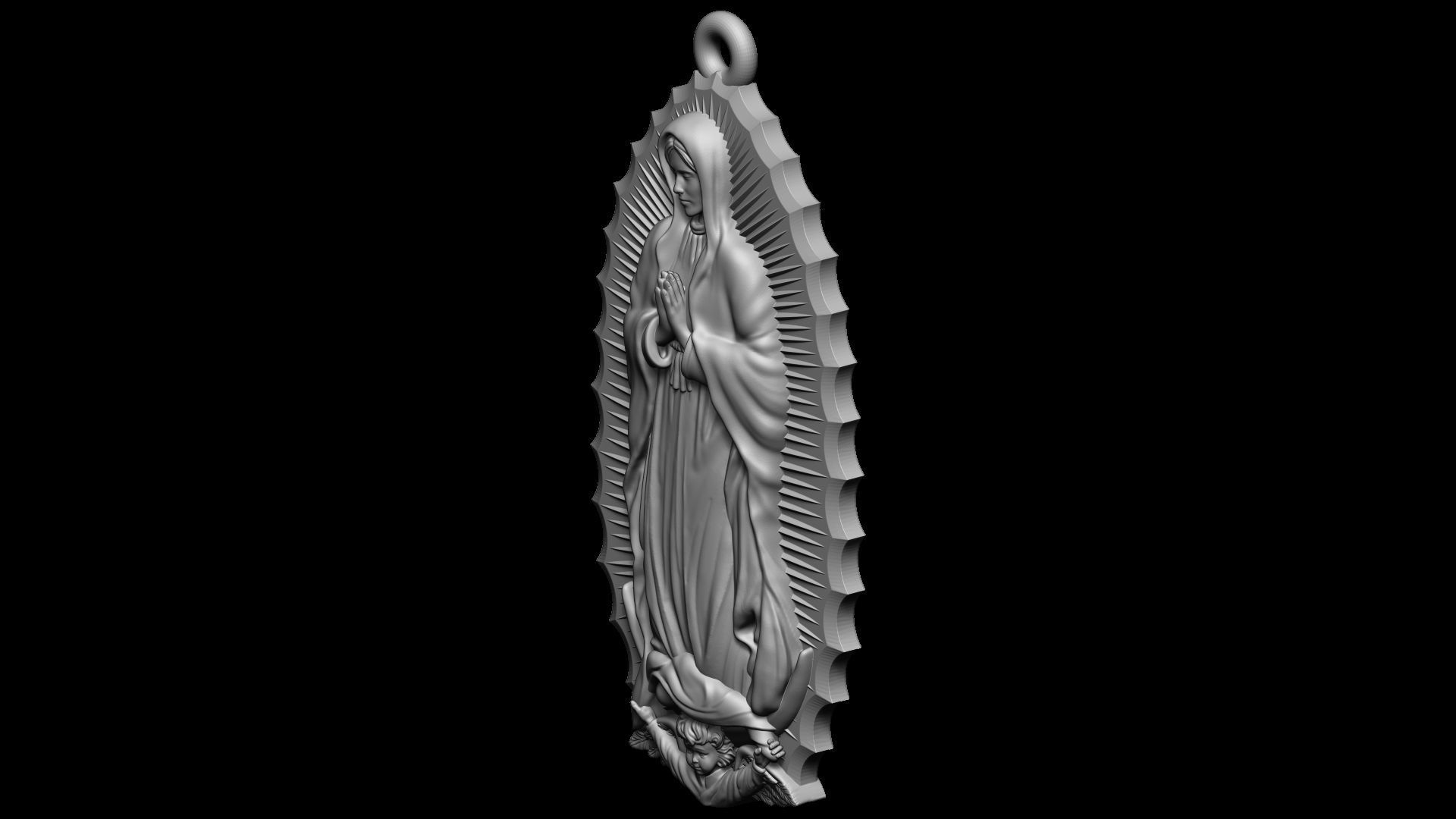 Virgo de guadalupe pendant 3D print model_3