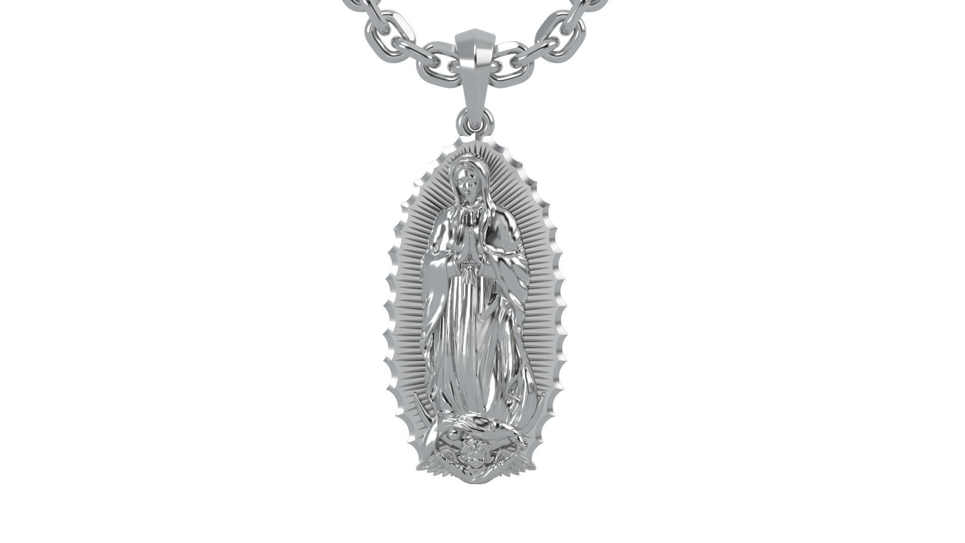 Virgo de guadalupe pendant 3D print model_7