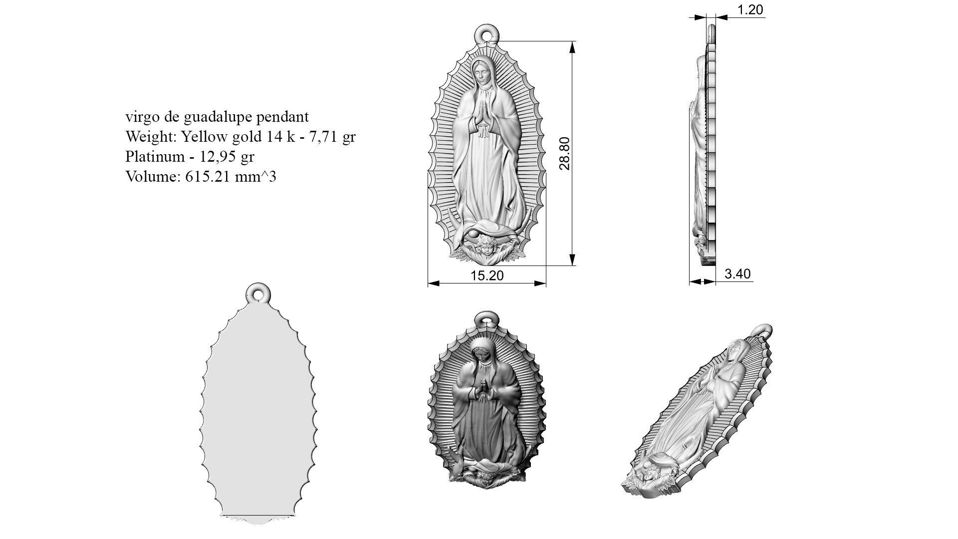 Virgo de guadalupe pendant 3D print model_10