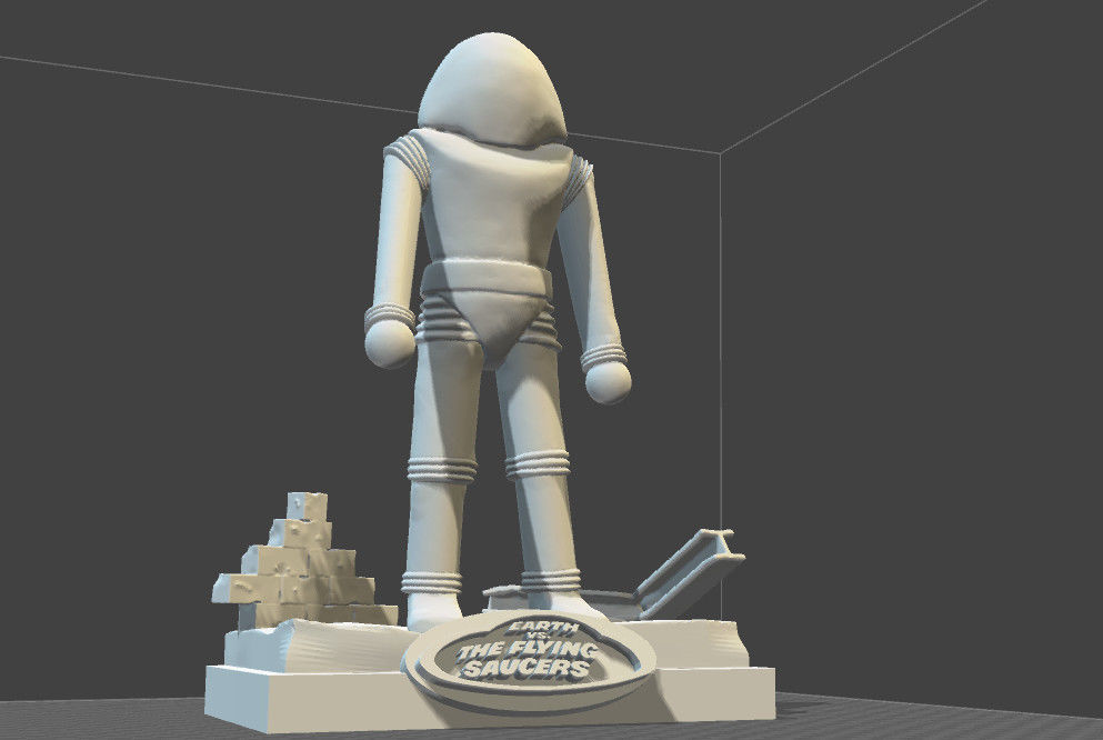 Earth vs Flying Saucers figurine 3D print model_1