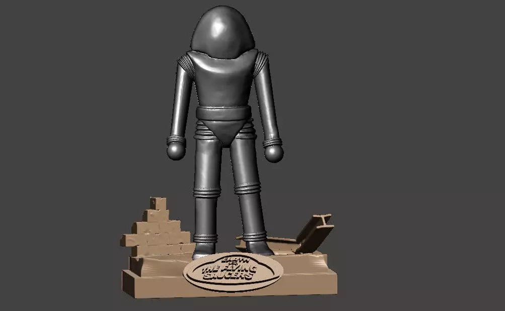 Earth vs Flying Saucers figurine 3D print model_0