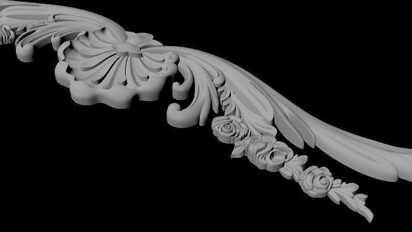 dekor ornate gold border 3D model_2