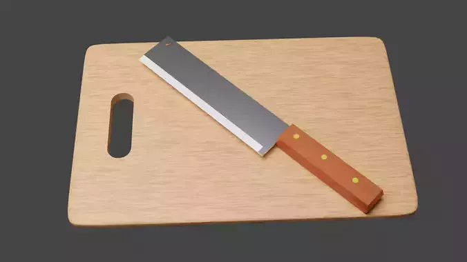 Cutting Board with a knife
