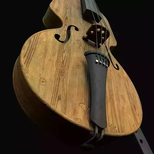 An antique violin Low-poly 3D model