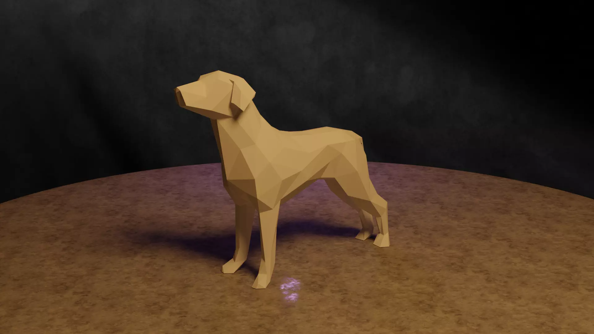 Polygonal Dog 3D print model_0