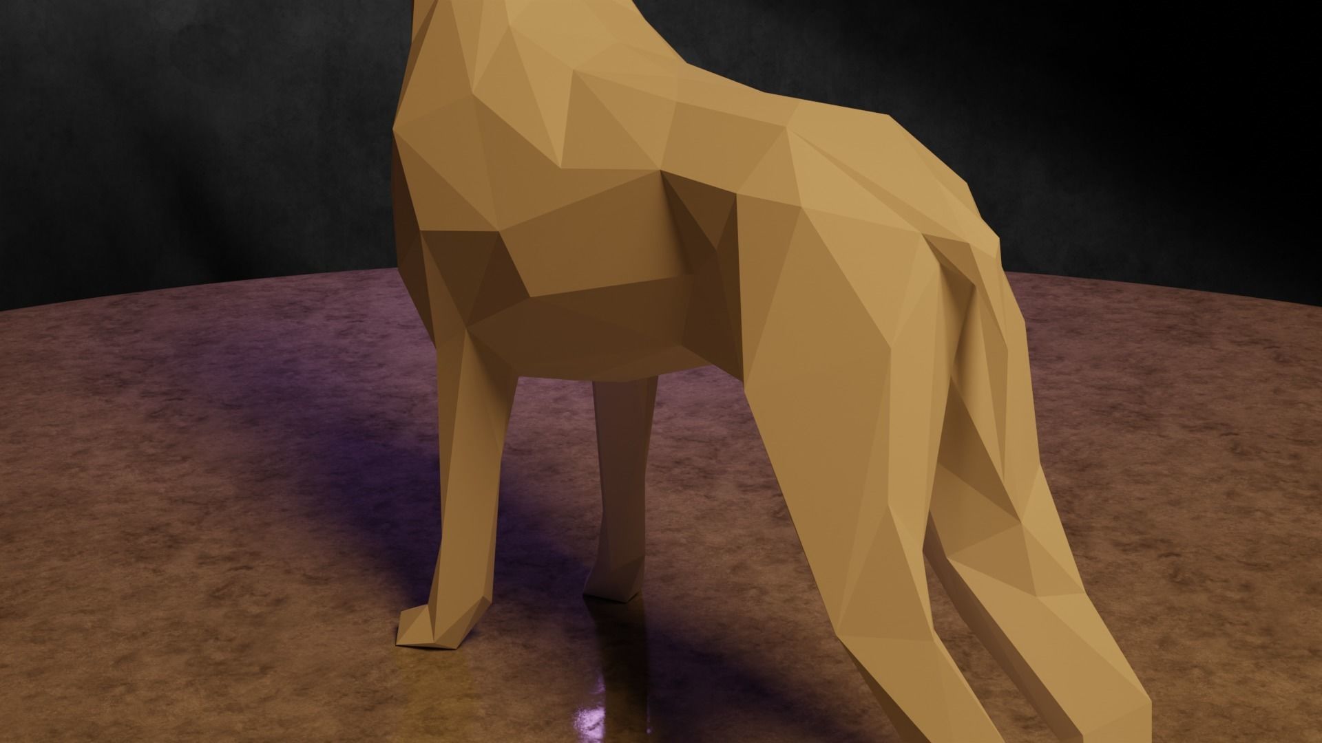 Polygonal Dog 3D print model_7