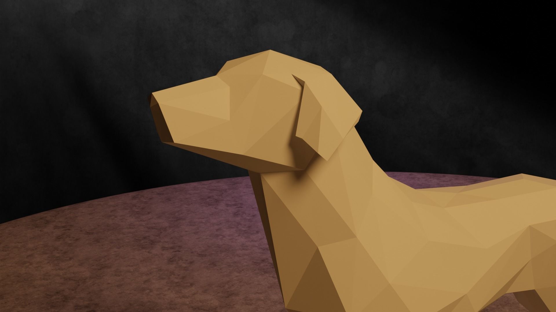 Polygonal Dog 3D print model_8