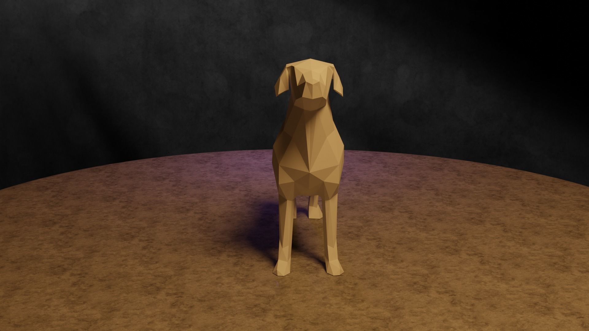 Polygonal Dog 3D print model_5
