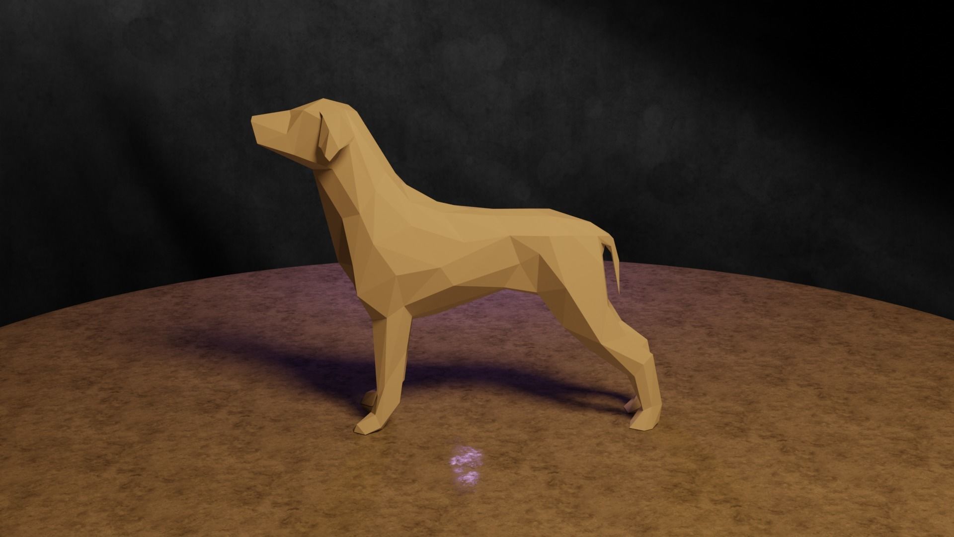 Polygonal Dog 3D print model_4
