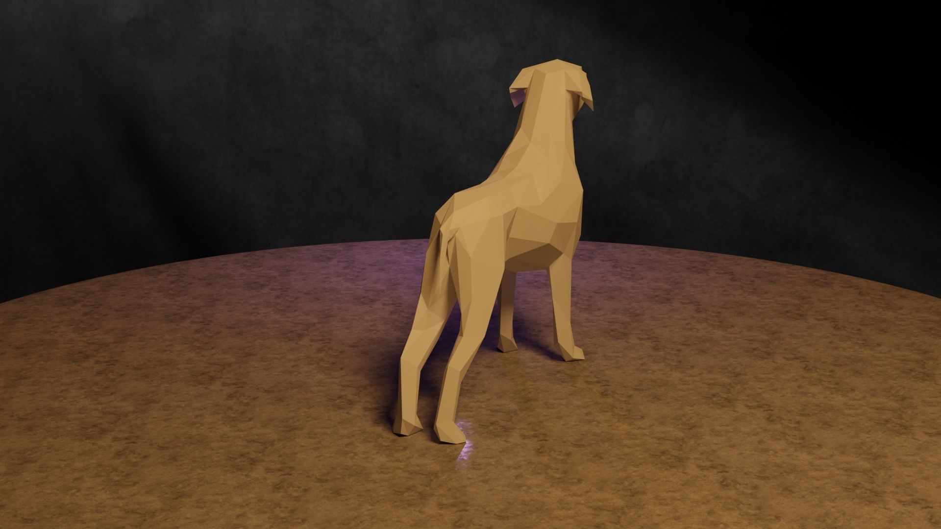Polygonal Dog 3D print model_6