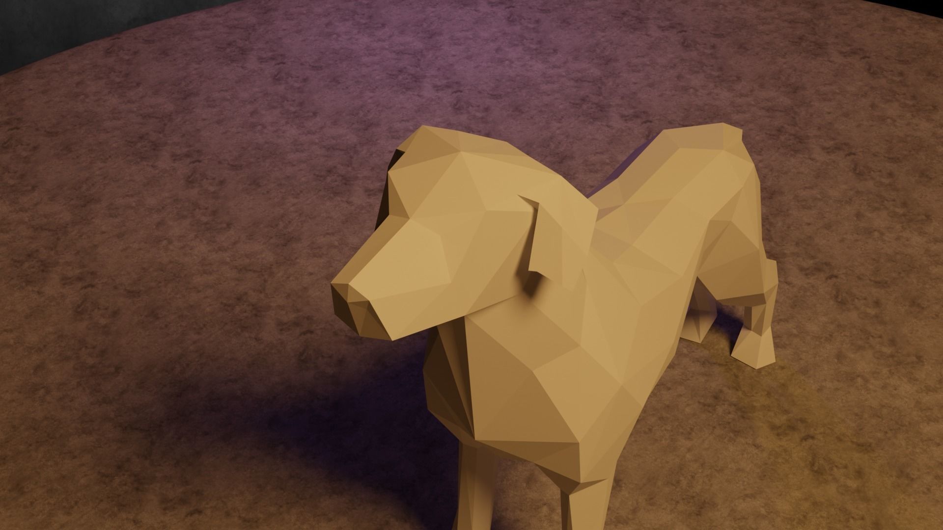 Polygonal Dog 3D print model_9