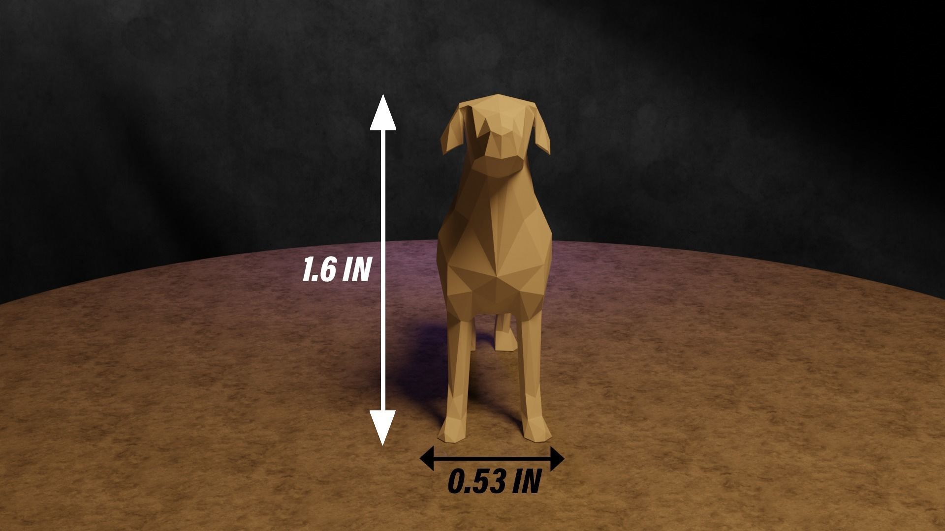 Polygonal Dog 3D print model_3