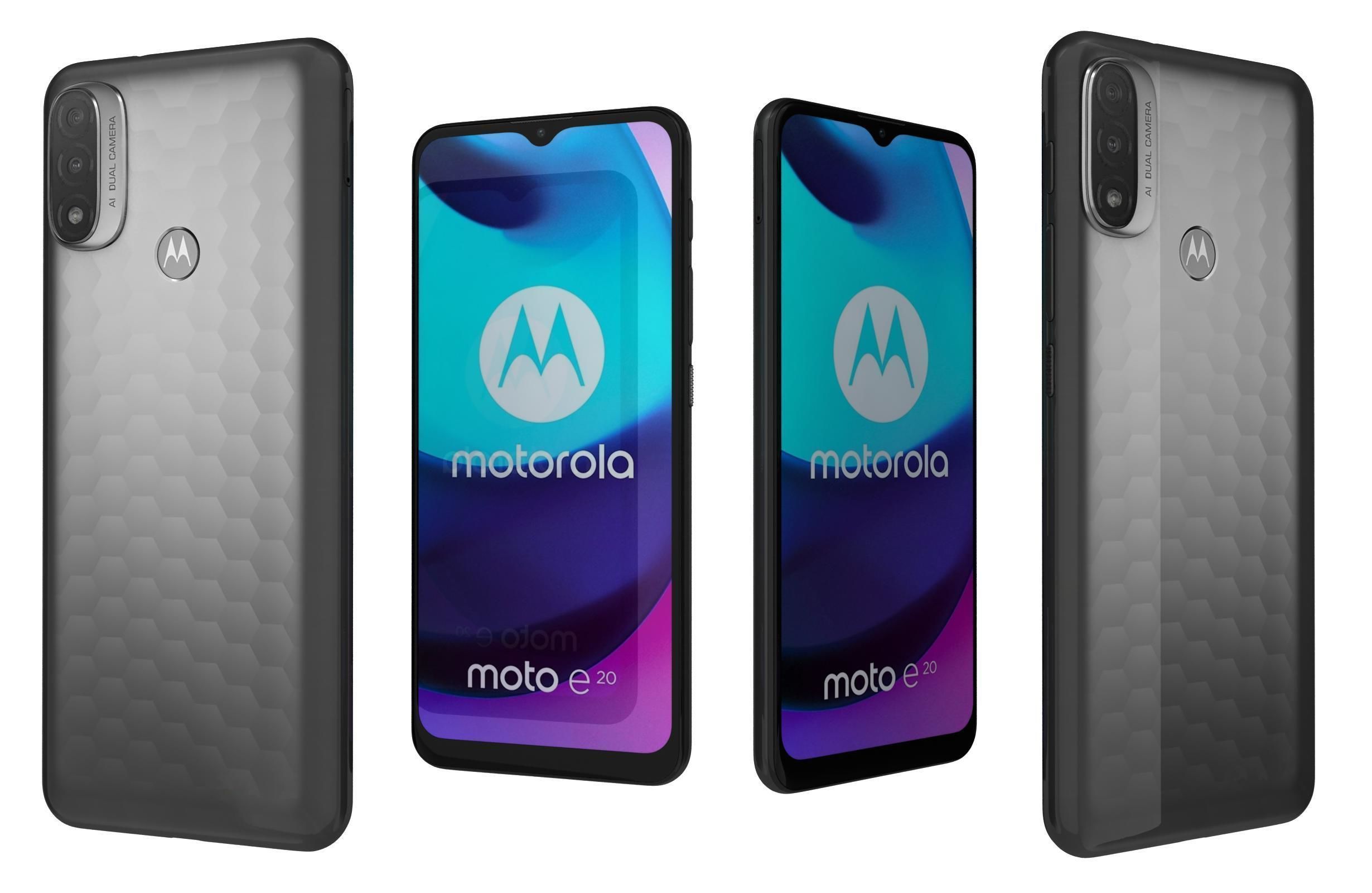 Motorola Moto E20 Blue And Gray 3D model_8