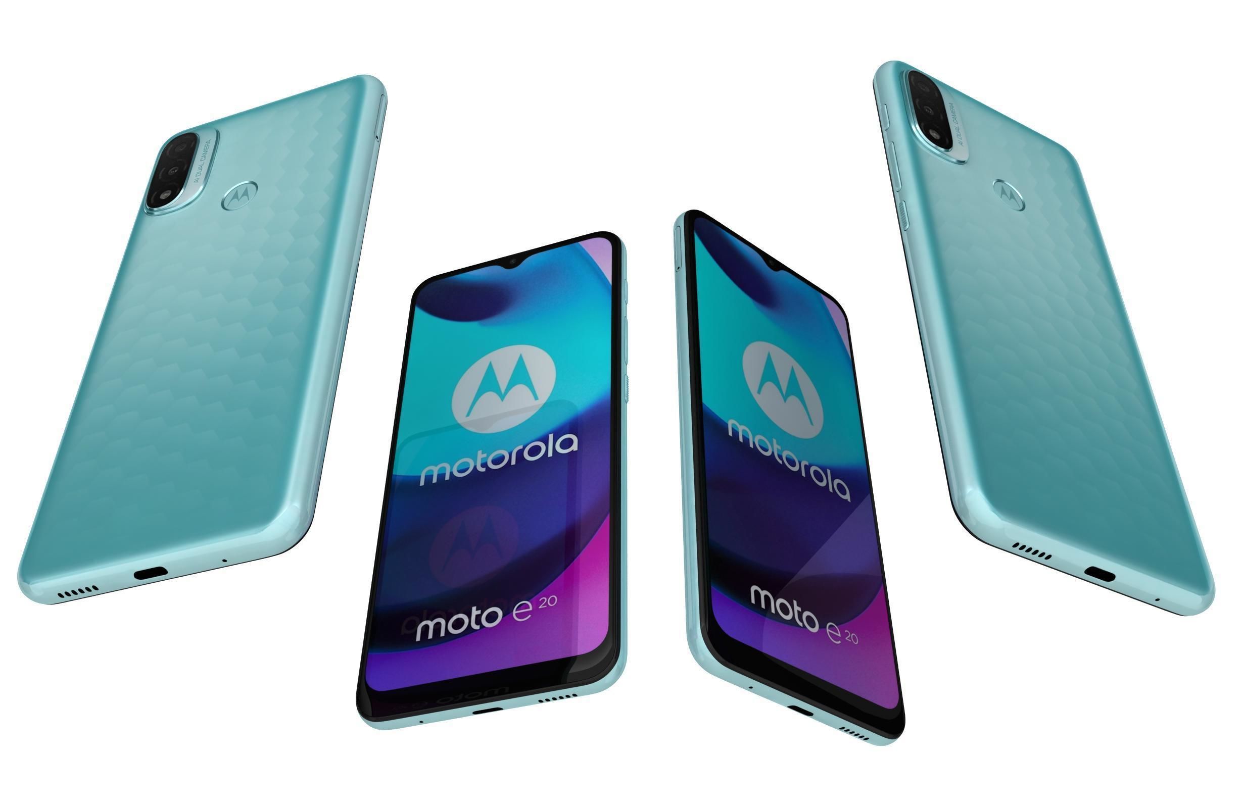 Motorola Moto E20 Blue And Gray 3D model_21