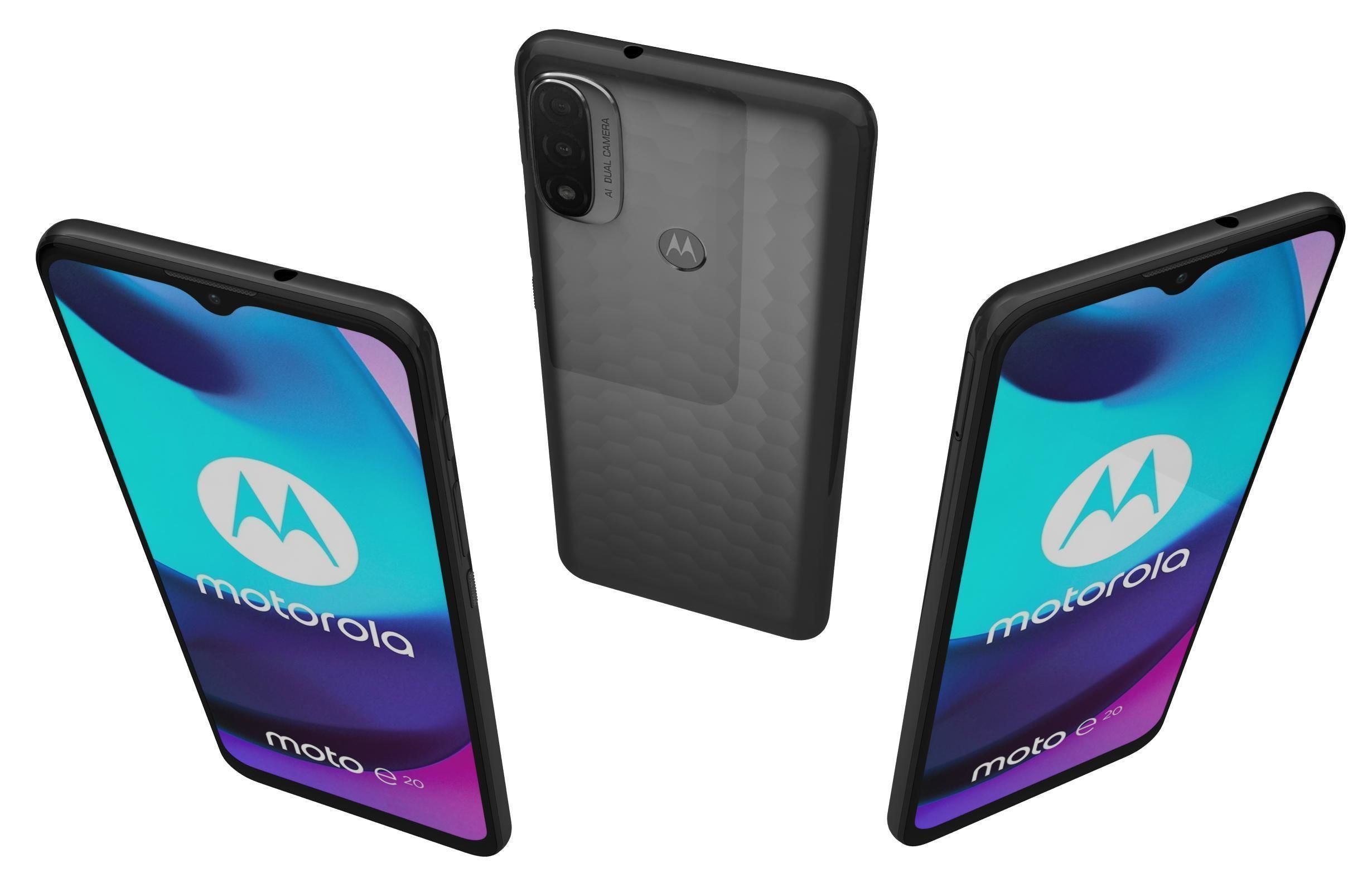 Motorola Moto E20 Blue And Gray 3D model_6