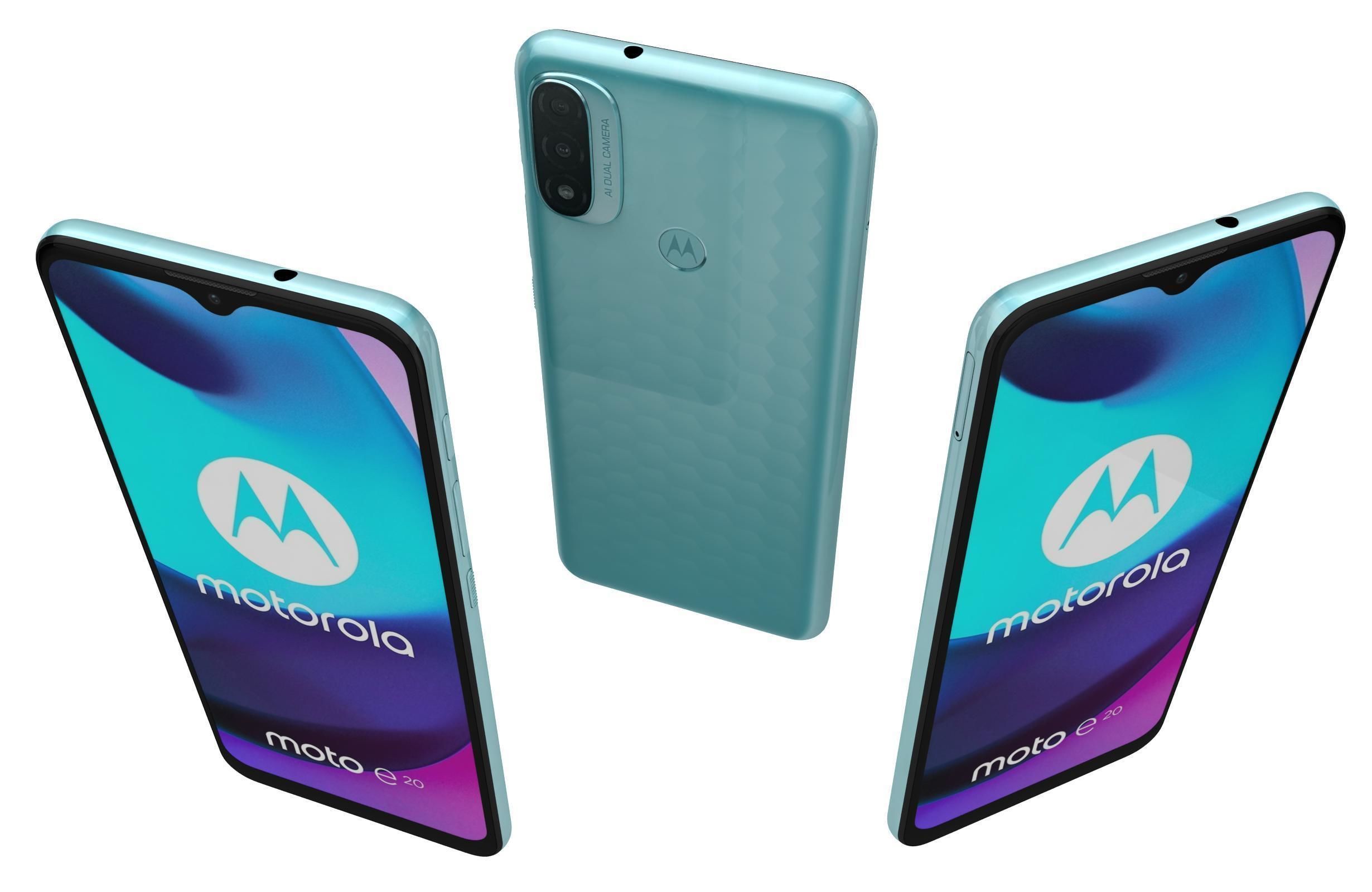 Motorola Moto E20 Blue And Gray 3D model_12