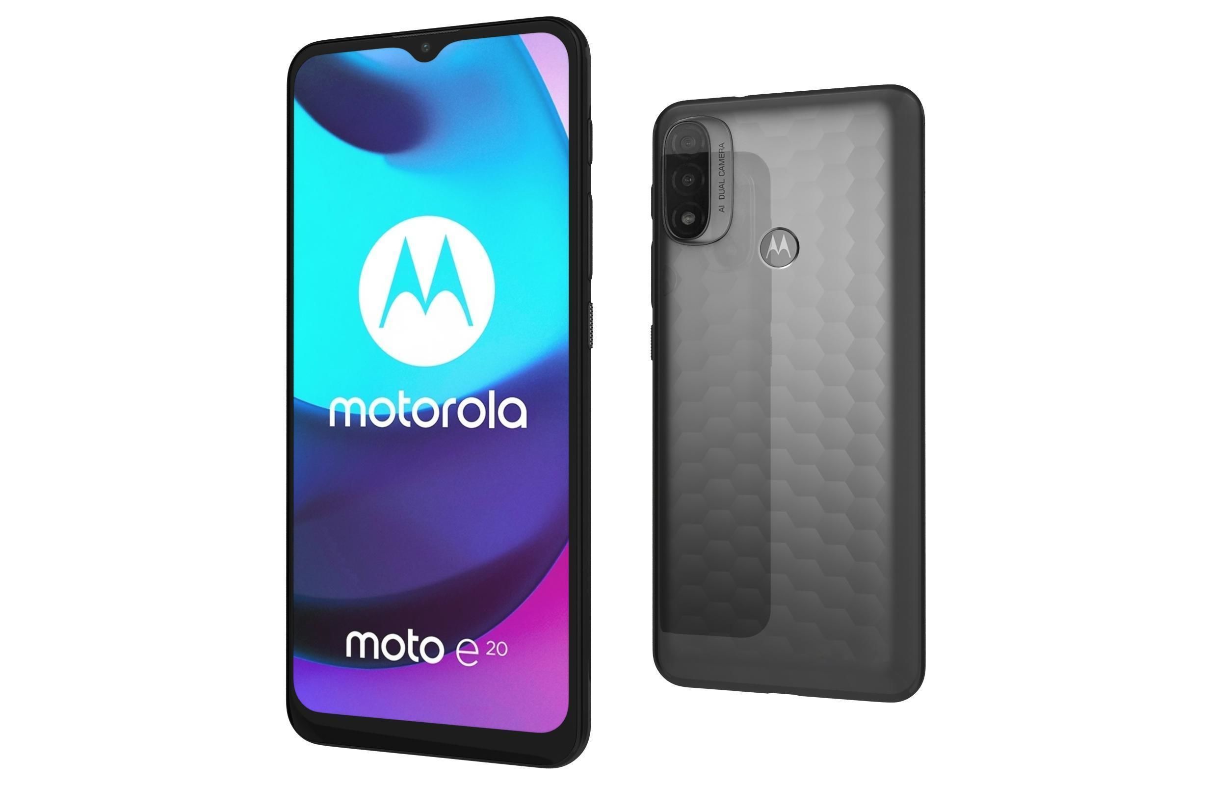 Motorola Moto E20 Blue And Gray 3D model_11
