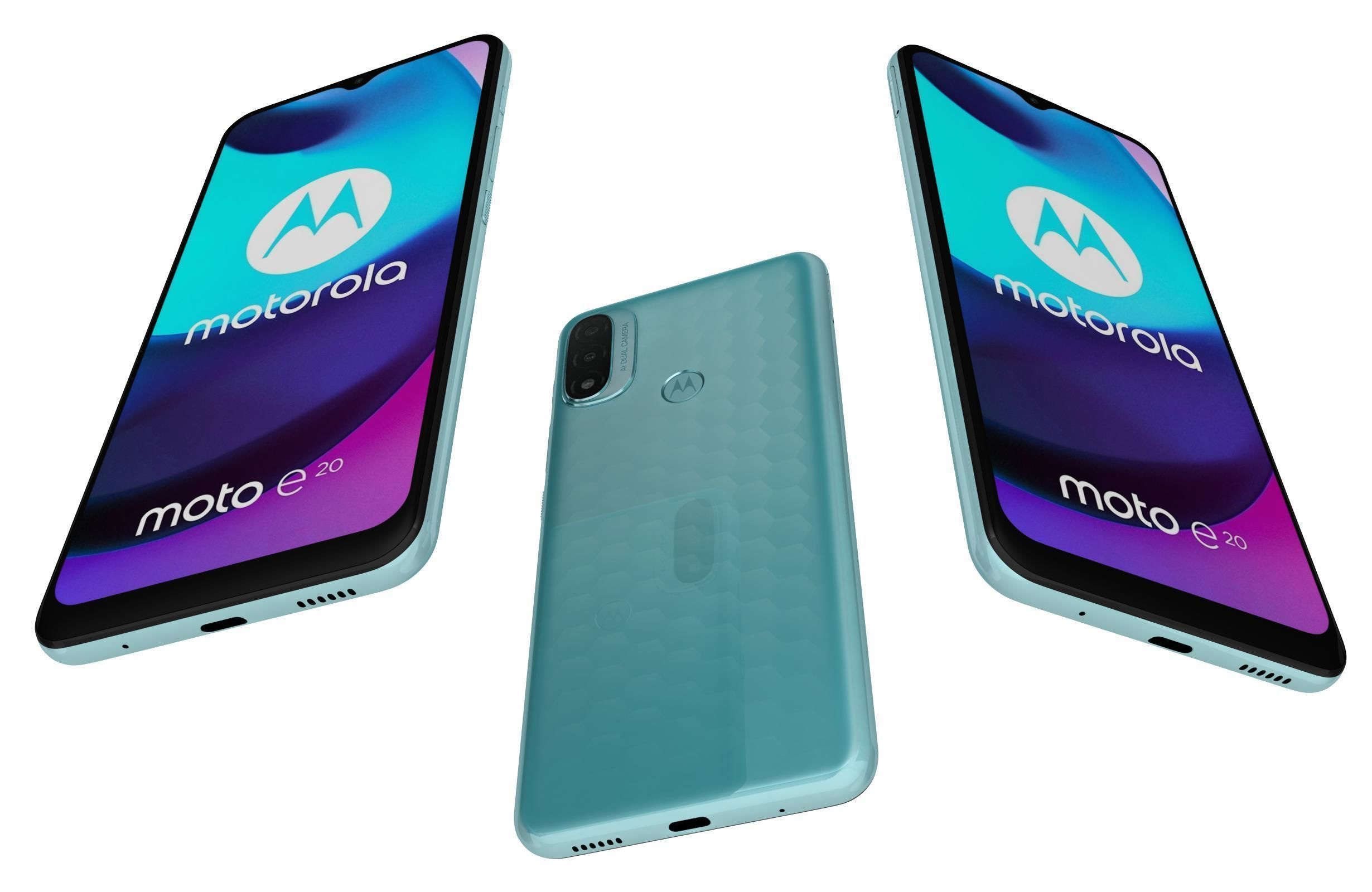 Motorola Moto E20 Blue And Gray 3D model_20