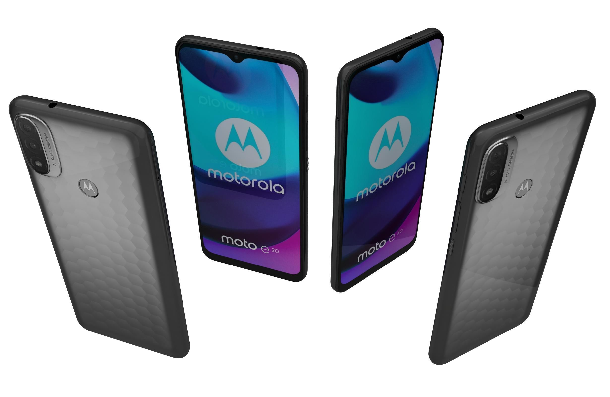 Motorola Moto E20 Blue And Gray 3D model_9