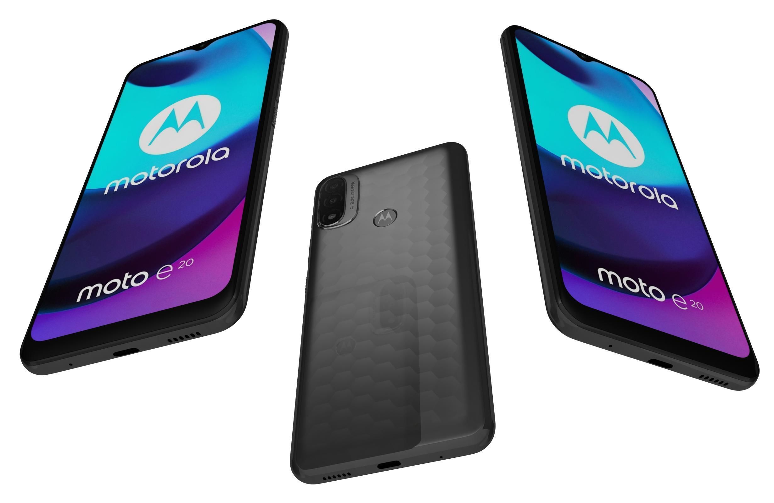 Motorola Moto E20 Blue And Gray 3D model_7