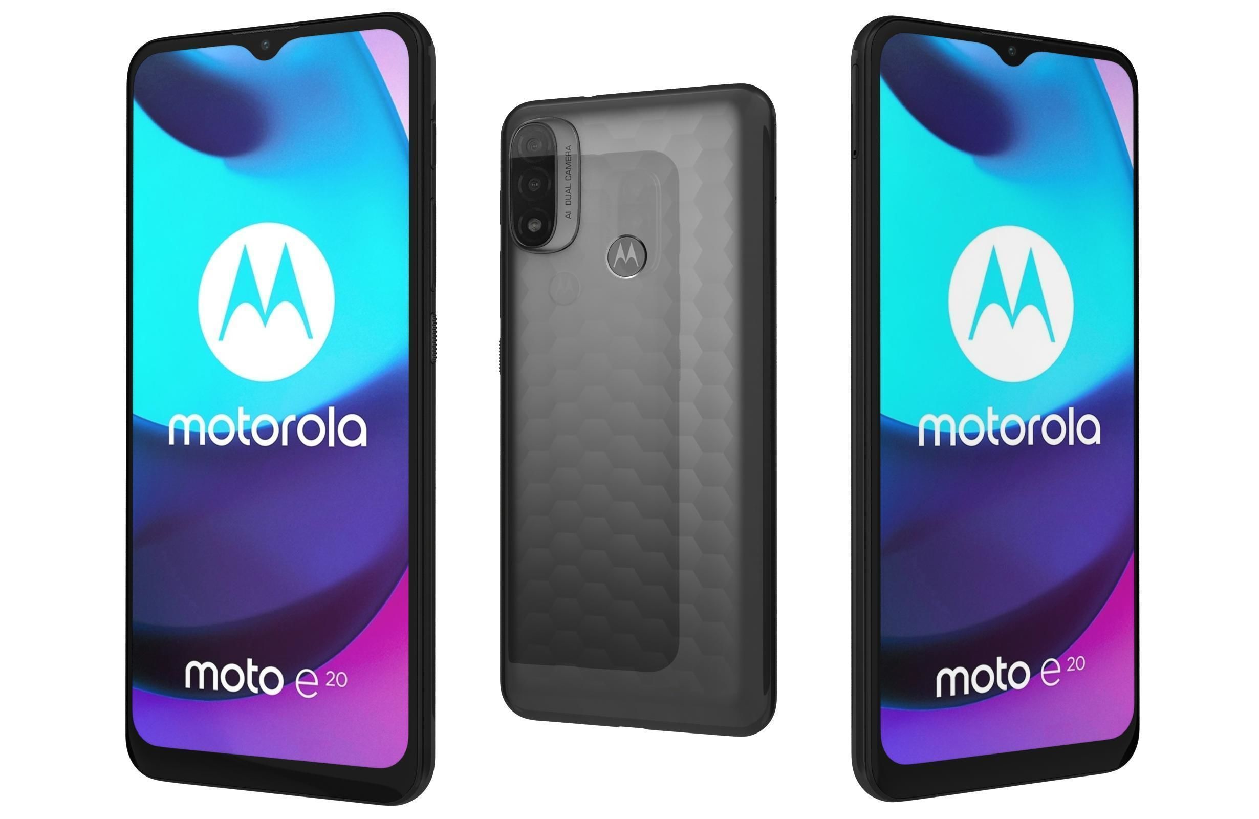 Motorola Moto E20 Blue And Gray 3D model_5
