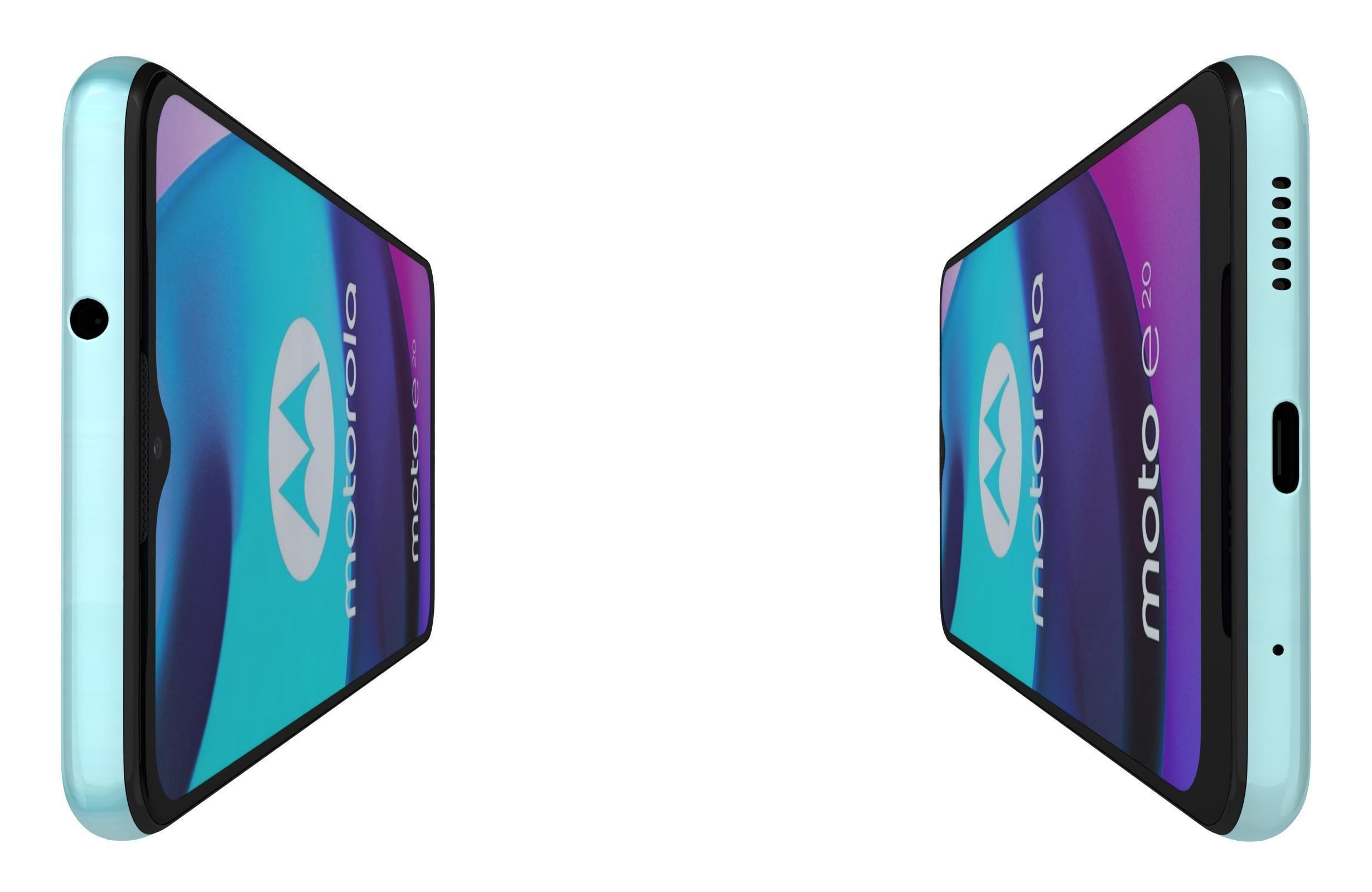 Motorola Moto E20 Blue And Gray 3D model_2